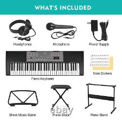 MUSTAR 61Key Electronic Keyboards Organ Digital Piano Headphone, Microphone, Stand