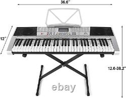 MUSTAR 61 Key Piano Keyboard, MEKS-400 Electric Piano Keyboard with Lighted up K