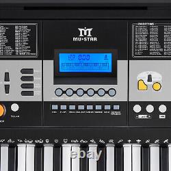 MUSTAR Black 61Key Electronic Keyboards Organs with Stand, Headphone, Microphone