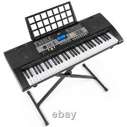 MUSTAR Black 61Key Electronic Keyboards Organs with Stand, Headphone, Microphone