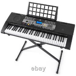 MUSTAR Black 61Key Electronic Keyboards Organs with Stand, Headphone, Microphone