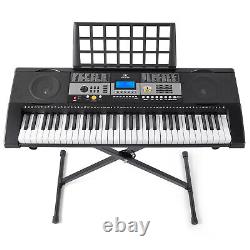 MUSTAR Black 61Key Electronic Keyboards Organs with Stand, Headphone, Microphone