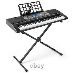 MUSTAR Black 61Key Electronic Keyboards Organs with Stand, Headphone, Microphone