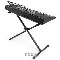 MUSTAR Black 61Key Electronic Keyboards Organs with Stand, Headphone, Microphone