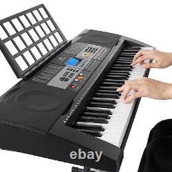 MUSTAR Black 61Key Electronic Keyboards Organs with Stand, Headphone, Microphone