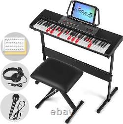 MUSTAR Piano Keyboard with Lighted Up Keys, Learning Compact, Black