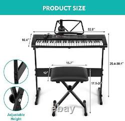 MUSTAR Piano Keyboard with Lighted Up Keys, Learning Compact, Black