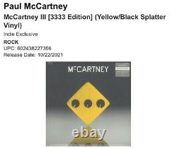 McCartney III Third Man Limited 3333 Indie Edition Yellow Black SEALED FAST SHIP