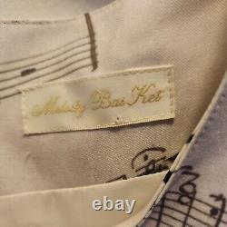 Melody Bas Ket Sz LG Recital Dress Piano Music Note Keyboard White UNIQUE WOW