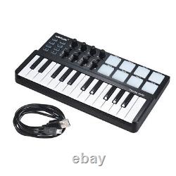 Mini Piano with Drum Pad USB 25 Key Keyboard Portable Plastic Musical Instrument