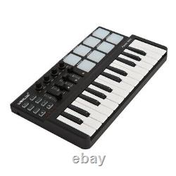 Mini Piano with Drum Pad USB 25 Key Keyboard Portable Plastic Musical Instrument