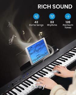 Moukey 88 Key Semi-Weighted Digital Piano Keyboard With Stand Pedal Refurb