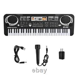 Musical Keyboard 61 Keys Adult Kid Electric Digital Piano Organ with Mic & Adapter