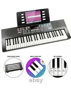 NEW RockJam 61-Key Keyboard Piano with Sheet Music Stand, Stickers & Lessons