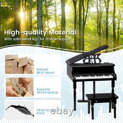 NNECW 30 Keys Piano Keyboard Toy with Sheet Music Stand for Kids-Black