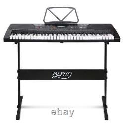 NNEDSZ 61 Key Lighted Electronic Piano Keyboard LCD Electric with Holder Music Sta