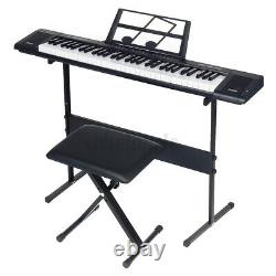 New 61Key Digital Piano Music Keyboard Electronic Keyboard Stand Stool Headphone