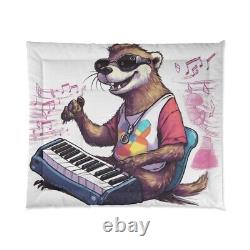Otter Anime Cartoon Piano Keyboard Music Player Graphic Comforter