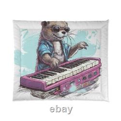 Otter Piano Keyboard Music Player Graphic Comforter