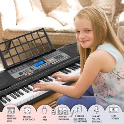 Piano Keyboard 61 Key, Electric Keyboard Piano with Stand, Touch Sensitive Keybo