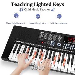 Piano Keyboard 61 Key, Learning Lighted Up Music Keyboard Piano For Kid Boy Gi