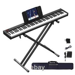 Piano Keyboard 88 Key with Stand, Touch Sensitivity, Full Size Semi-weighted