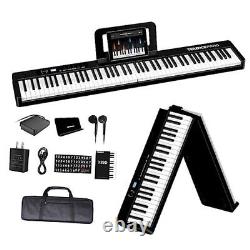 Piano Keyboard 88 Keys, Semi-Weighted Folding Piano Keyboard with MIDI