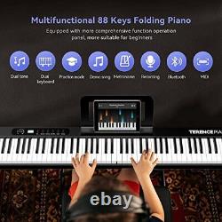 Piano Keyboard 88 Keys, Semi-Weighted Folding Piano Keyboard with MIDI 88-Key