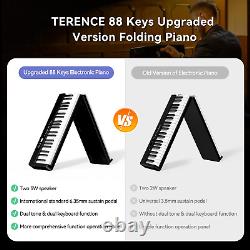 Piano Keyboard 88 Keys, Semi-Weighted Folding Piano Keyboard with MIDI Support B
