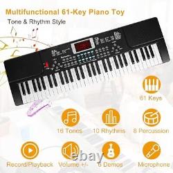 Piano Keyboard Electronic Piano Keyboard 61 Keys with Microphone Digital