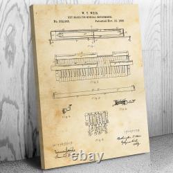 Piano Keyboard Patent Canvas Print Musician Gifts Piano Key Art Music Wall Art