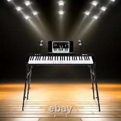 Piano Keyboard Stand 2 Tier Studio Stage Mixer Laptop Mount Adjustable Black US