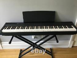 Piano Keyboard Yamaha P105 88 Key with Stand, Music Stand, Foot Pedal, And Cover