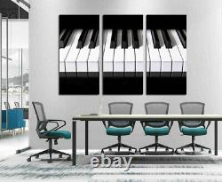 Piano Keys Keyboard Music 3 Panel CANVAS Prints WALL ART Picture Home Decor
