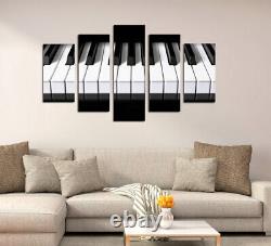 Piano Keys Keyboard Music 5 Piece Canvas Wall Art Poster Print Picture Home Deco