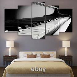 Piano Keys Musical Keyboard Instrument 5 Panel Canvas Print Wall Art Home Decor