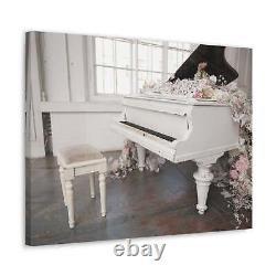 Piano with Flowers Music Lover's Delight Piano Keyboard Canvas Wall Art for Home