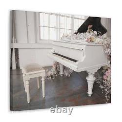 Piano with Flowers Music Lover's Delight Piano Keyboard Canvas Wall Art for Home