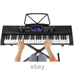 Portable 61-Key Electronic Keyboard Digital Piano Microphone Musical Instrument