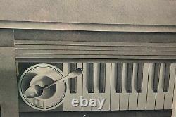 Rare 1979 HUGH KEPETS'Demitasse' Coffee Cup on PIANO KEYBOARD Lithograph