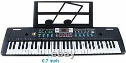RenFox 61-Key Electric Piano Keyboard with Music Stand & Microphone Portable for