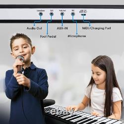 Roll up Piano Folding Portable Keyboard with Pedal 61Keys Music Gifts for Wo