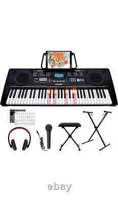 SOUIDMY C-L100 Music Keyboard Piano for Beginners, 61 Key Keyboard with Lighting
