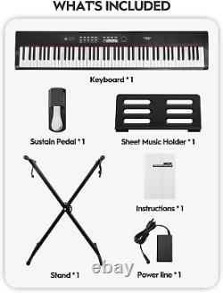 STRICH Digital Piano Keyboard with Stand Full Size Electric Keyboard with Semi