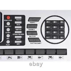 Silver 61 Key LCD Display Electronic Keyboard Digital Electric Piano Music