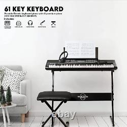 Starument 61 Key Premium Electric Keyboard Piano for Beginners with Stand