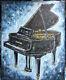 Tiny Baby Grand Piano Keyboard New Painting Original 8x10 Canvas Signed Crowell