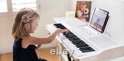 The ONE Smart Piano with Lighted Keys, Electronic Piano 61 Keyboard Milk White