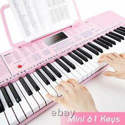 VGK610 Piano Keyboard, 61 Mini Keys Portable Music Keyboard for Beginners