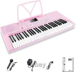 VGK610 Piano Keyboard, 61 Mini Keys Portable Music Keyboard for Beginners with M